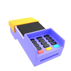3d render of credit card reader icon