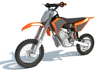 Fototapeta na wymiar Motocross Bike 3D rendering on white background
