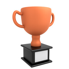 3d icon trophy with gold silver bronze