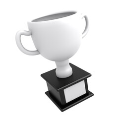 3d icon trophy with gold silver bronze