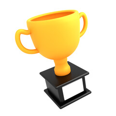 3d icon trophy with gold silver bronze