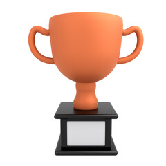 3d icon trophy with gold silver bronze