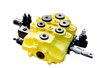 Hydraulic sectional valve isolated white
