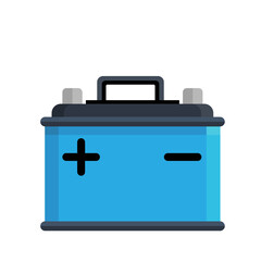Car battery icon isolated on white background. Energy storage battery and electricity storage battery. Rechargeable battery auto parts power supply in flat style. jpeg image  illustration
