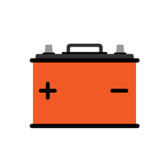 Car battery icon isolated on white background. Energy storage battery and electricity storage battery. Rechargeable battery auto parts power supply in flat style. jpeg image  illustration
