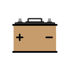 Car battery icon isolated on white background. Energy storage battery and electricity storage battery. Rechargeable battery auto parts power supply in flat style. jpeg image  illustration
