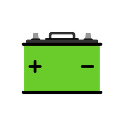 Car battery icon isolated on white background. Energy storage battery and electricity storage battery. Rechargeable battery auto parts power supply in flat style. jpeg image  illustration
