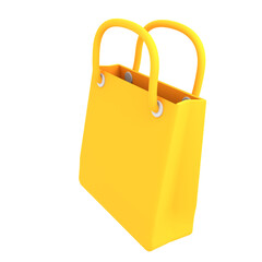 Ecommerce icon square shopping bags 3d illustration