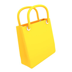 Ecommerce icon square shopping bags 3d illustration