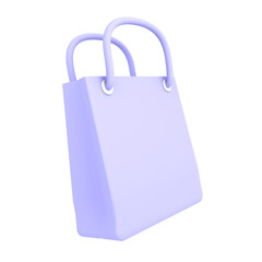 Ecommerce icon empty blue shopping bags 3d illustration