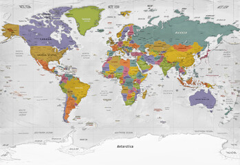 Illustration World map miller projection