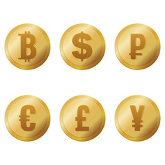 gold coin with dollar sign