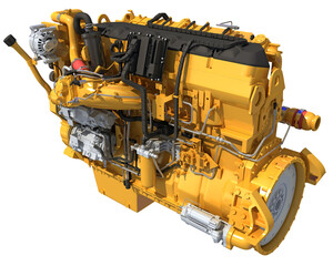 Heavy duty truck engine 3D rendering