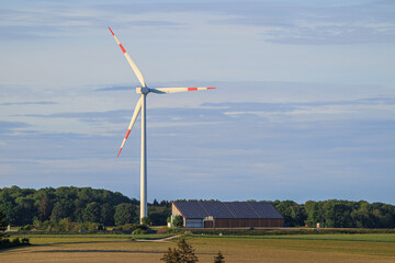 wind turbine and solar panels