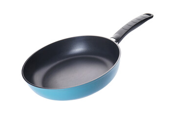 New frying pan isolated on white background.