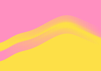 High contrast yellow and pink pastel abstract minimal background. Smooth wave vector design