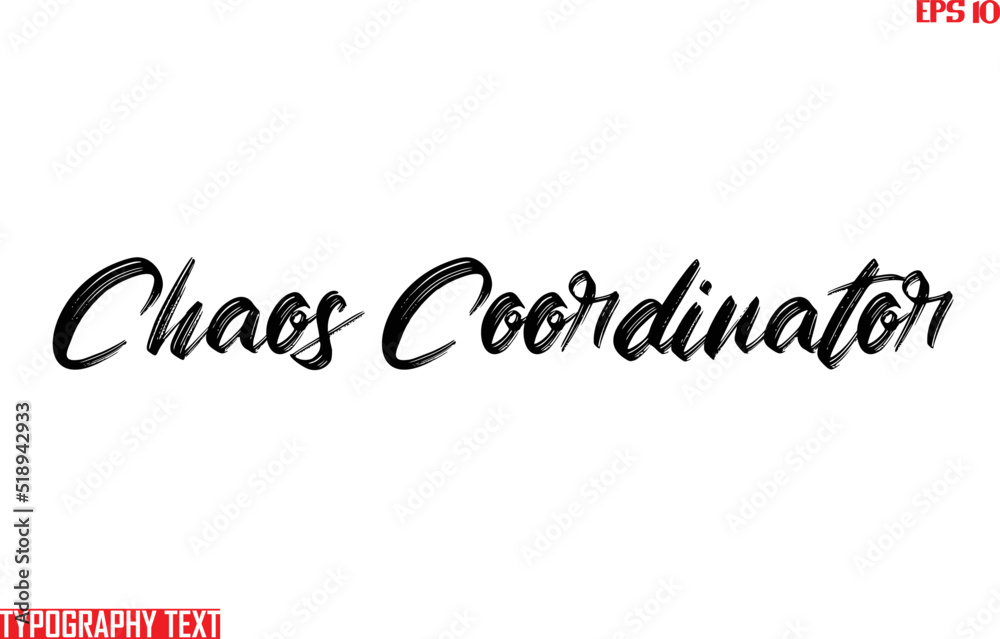 Fototapete Chaos Coordinator. Cursive Brush Typescript Saying Word