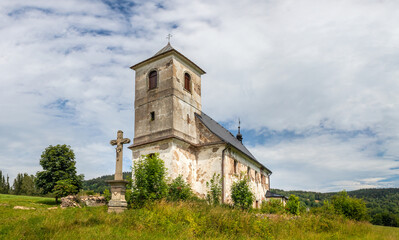 Church of St. John of Nepomuk in Vrchni Orlice in Bartosovice at Orlicke hory, Czech republic
