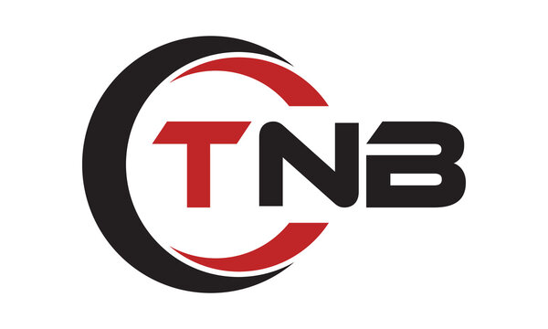 TNB three letter swoosh logo design vector template | monogram logo | abstract logo | wordmark logo | letter mark logo | business logo | brand logo | flat logo | minimalist logo | text | word | symbol