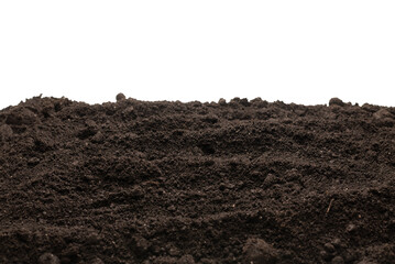 Black land for plant isolated on white background.