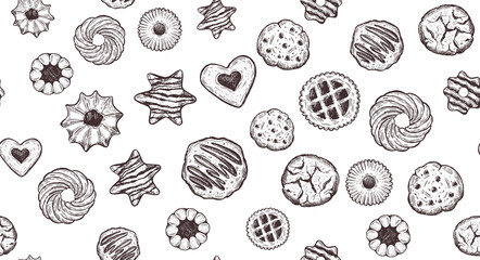 Cookie set hand drawn illustration. Vector.	
