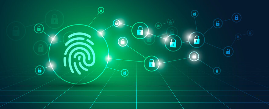 sistema di riconoscimento biometrico, icona, impronta digitale