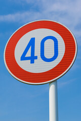 【交通標識】最高速度規制標識(40km/h)
