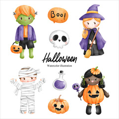 Happy Halloween, Halloween costume. vector illustration