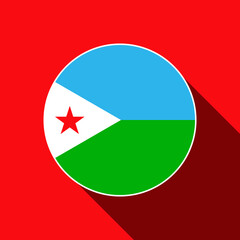 Country Djibouti. Djibouti flag. Vector illustration.