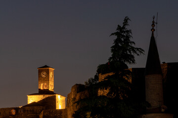 Gjirokaster, Albania The gjirokaster Castle at night.
