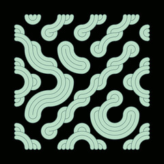 Color truchet tiling connections illustration