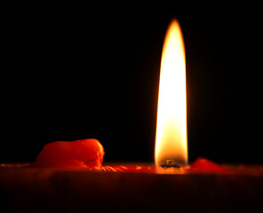 Flame of a lit candle