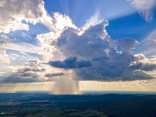 Rain Sheet in backlit cloud