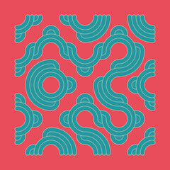 Color truchet tiling connections illustration