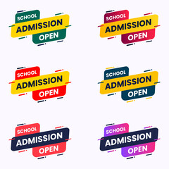 school admission open banner vector for social media post template, admission open now - obrazy, fototapety, plakaty