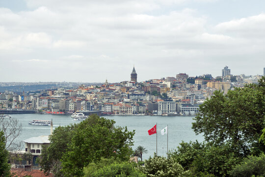 Beyoğlu, Istanbul, Turkey, June 22nd 2022: Panorama Beyoğlu. Beyoğlu is a district on the European side of İstanbul, separated from the old city by the 