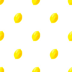 Seamless pattern with lemon iIlustration on a white background