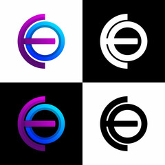 Obraz premium letter E and O gradient logo design