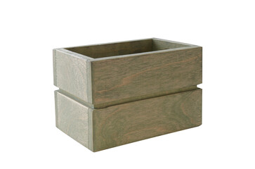 Empty wooden box on white background. Isolated object. A box for vegetables and fruits.