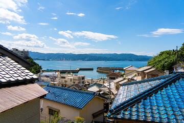 上から見た田野地区の町並み