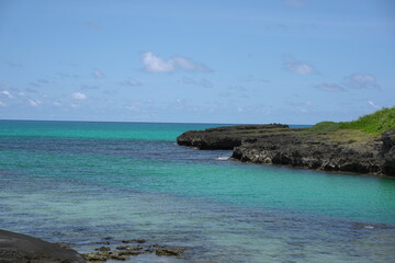 Naklejka premium Blue Ocean in Okinawa, Japan