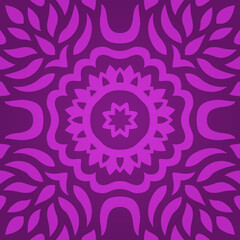 Art with purple vintage floral tile pattern