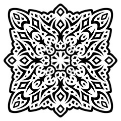 Tribal art with black cosmic vintage pattern