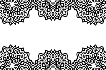 Black oriental border and white copy space