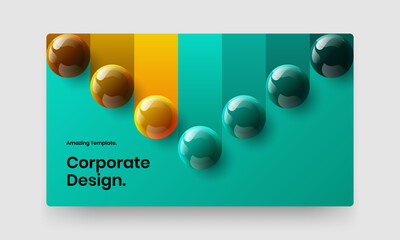Geometric realistic spheres cover illustration. Isolated presentation design vector concept.
