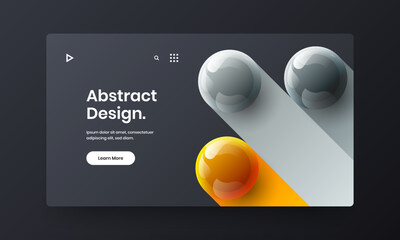 Creative web banner vector design concept. Clean 3D spheres site illustration.