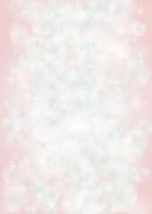 Abstract Vector Pink Background with Silver and White Light Spots. Magic Shiny Pastel Print. Baby Print. Romantic Bokeh Blurred Page Design for Honeymoon. Gentle Stardust Pattern.