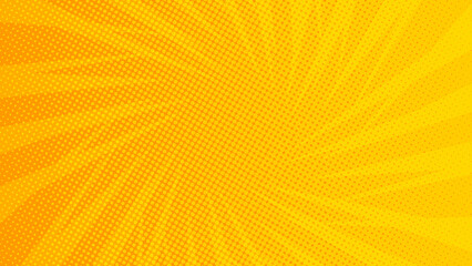 Yellow and orange pop art retro comic background with halftone style © hiznysyahril
