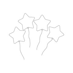 Star balloon tracing worksheet for kids