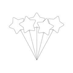 Star balloon tracing worksheet for kids